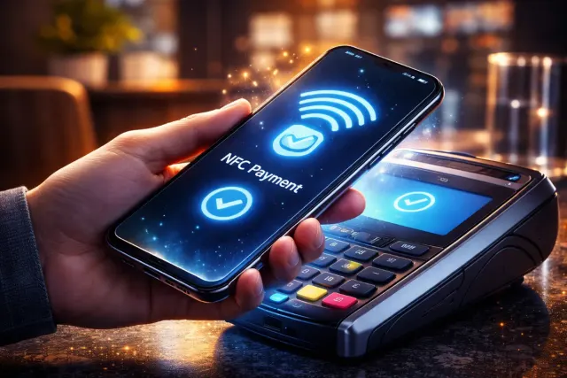 smartphone che usa l'nfc per un pagamento