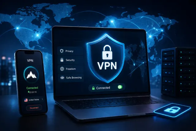 computer e telefono che usano la vpn